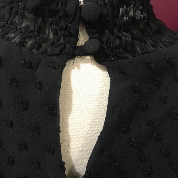 Gibson Top Women 2XL Black Pullover Swiss Dot Smock Victorian Sheer Whimsigoth - Picture 7 of 12